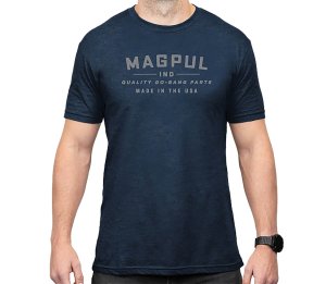 Magpul MAG1112-410-S Navy Heather Cotton/Poly Shirt Small