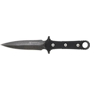Smith & Wesson SWF606 8Cr13MoV Stonewash Spear Point Black G10