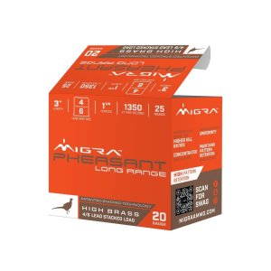 Migra Pheasant Long Range Shotshells 20ga 3 1-1/4oz 1350 fps #6 & #8 25/ct
