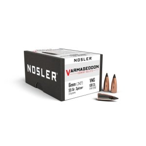 Nosler Varmageddon Bullets 6mm 55 gr. FB Tipped 100 pk.