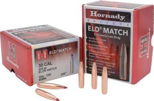 Hornady ELD Match Target 30 Cal .308 225 Grain Bullets 30904