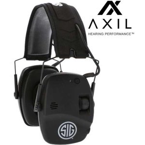 AXIL SIGTRACKRBLU Bluetooth Tactical Earmuff, 27dB SNR, Matte Black