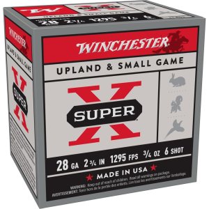 Winchester Super-X High Brass 28 Gauge Ammo 2-3/4" #6 Lead 3/4 oz 1295 fps