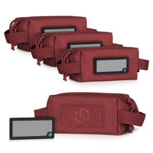 SAVIOR SP-MINIAMST-4P-RD Mini Loose SAC [Soft Accessories Carrier] 9x4x4 w/ 8 Writeable Patches, SEDONA RED