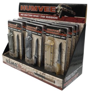 Humvee Adventure Gear HMVDBUSMC 3.5" Combat Knife Display - USMC