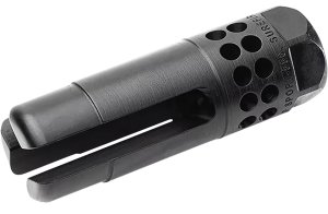 SureFire WARCOMPSPORT7625824 Flash Hider 30 Cal (7.62mm NATO) 5/8"-24 tpi, Open Tine 3-Prong, Ported Black Stainless Steel