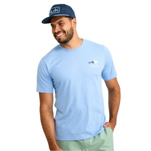 Huk Fish Flag Short Sleeve Shirt Marolina Blue S