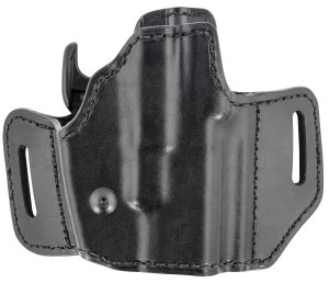 Bianchi 51831 Allusion Assent Pro-Fit OWB Size 11 Black Leather Belt Slide Holster for Glock 26/S&W M&P Shield/FN FNS Compact