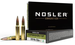 Nosler 40034 308 Win 150 gr E-Tip Lead-Free Ammo 20 Rounds