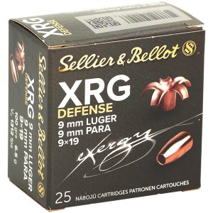 Sellier & Bellot XRG 9mm 100gr Jacketed Hollow Point 25rd Ammo SB9XA