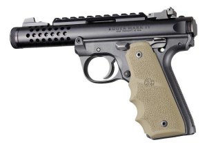 Ruger 22/45 MKIV Rubber Grip with Finger Grooves FDE by Hogue