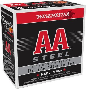 Winchester Ammo AASCL12S8 AA Super Sport Sporting Clay 12 Gauge 2.75" 1 oz 1450 fps 8 Shot 25 Bx/10 Cs