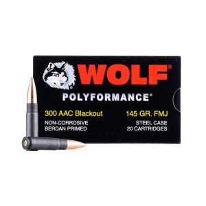 Wolf 300BLKFMJ1-CASE .300 Blackout 145 Grain FMJ 500rd Steel Case Ammo