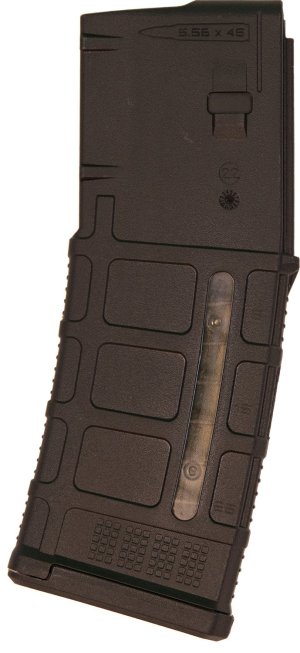 Magpul PMAG 30 GEN M3 Window: 30-Round 5.56x45 NATO .223 Remington Polymer Magazine with Transparent Windows - MAG556-BLK