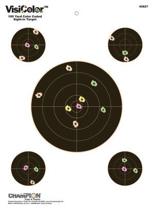Champion Traps & Targets Visicolor 8" Sight-In 10/Pack 45827 13" X 18"