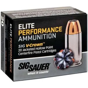 SIG Sauer Elite Performance V-Crown 9mm Luger 115gr JHP 20 Rounds