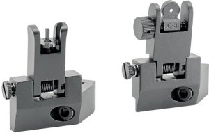 JE Machine TS-PS9B-AL 45 deg Offset Flip-Up Sights, 7075 Aluminum, Black