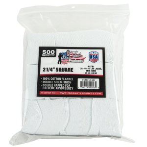 Pro-Shot 21/4-500 Cleaning Patches, 2.25", .38-.45 Cal, 500 Count