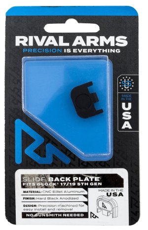 Rival Arms RA43G004A Slide Back Cover Plate Black Anodized Glock 17/19