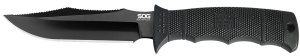 SOG Seal Pup Elite E37SNCP 4.85 In Fixed Clip Point Plain Black