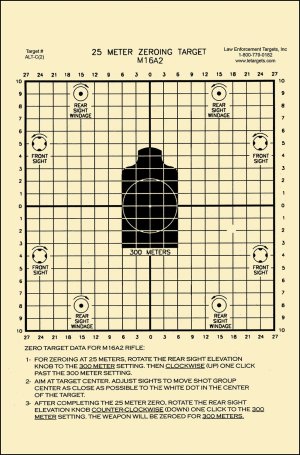 Action Target ALTC2100 25-Meter Zeroing Target 8.75"x11.5" 100 Pack