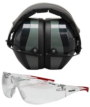 Champion Targets 40622 Eyes & Ears Combo 26 dB Over the Head Black/Gray Adult