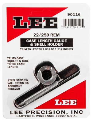 Lee Precision Case Length Gage and Shell Holder 22-250 Remington 90116