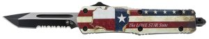 Templar STX531 Texan Gen II 2.25" OTF Tanto Knife Texas Flag Handle