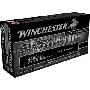 Winchester Ammo SUP300BLK Super Suppressed Target 300 Blackout 200 gr Open Tip Range 20 Per Box/ 10 Cs
