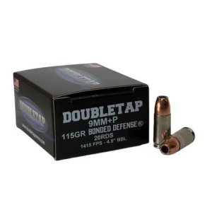DoubleTap 9MM115BD 9mm+P 115Gr JHP Ammo, 20 Rounds