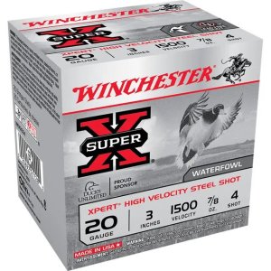 Winchester Ammo WEX2034 Super X Xpert High Velocity 20 Gauge 3" 7/8 oz 1500 fps 4 Shot 25 Bx/10 Cs