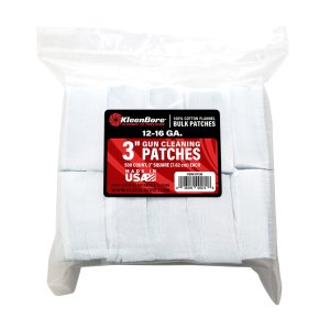 KleenBore SuperShooter Patch 12/16 Gauge 3" Cotton 500 Pack