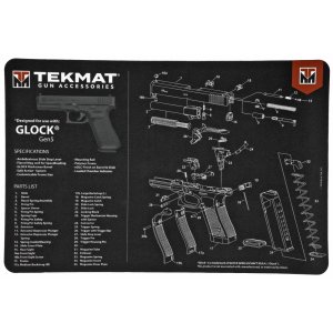 TekMat Glock Gen5 Armorer's Bench Mat 11x17 Inch Neoprene with Exploded View Design