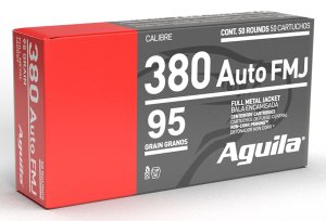 Aguila Handgun Ammunition .380 Auto 95gr FMJ 945 fps 50/ct