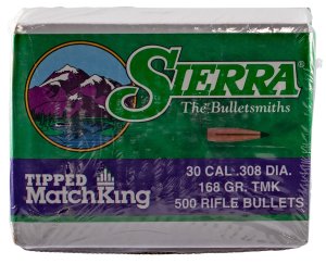 Sierra 7768C Tipped MatchKing .30 Caliber 168 Grain Bullet 500 Count