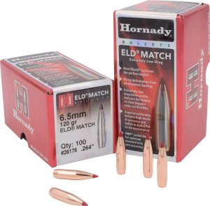 Hornady 26175 ELD Match 6.5mm .264 120 gr Bullets 100/Box