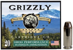 Grizzly GC10M4 10mm Auto 180gr JHP Ammo, 20/Box, 1350 fps