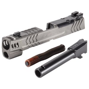 Smith & Wesson Carry Comp Optic Ready Slide Assembly Kit w/ Night Sights for M&P9 Shield / Shield Plus - Silver