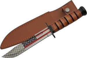 SZCO Supplies Rite Edge 7in Blade 12in OAL Flag Combat Knife