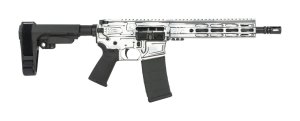 Shark Coast Tactical SCC06223AWHT-P Anime-15 White 5.56 NATO 30+1 10.50" Black Nitride Threaded Barrel, Aluminum Receiver w/Picatinny Rail, M-LOK Handguard, Polymer SB Tactical SBA3 Brace, Polymer Gri