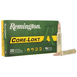 Remington Core-Lokt .300 Weatherby Magnum, 180 Grain Pointed Soft Point, 20 Rounds, Brass Case, Hunting Ammo