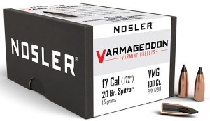 Nosler Varmageddon 17210 17 Caliber 20 Grain Tipped 100 Count Box
