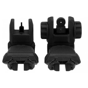 TacFire AR-15 45 Same Plane/Low Profile Pop Up Sights - Black Polymer