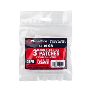KleenBore Super Shooter 12-16 Gauge Cotton Flannel Patches 3" 25 Pack