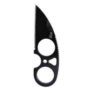 SOG Knives Snarl Blackout Fixed Blade Knife 2.3 Sheepsfoot Blade Black