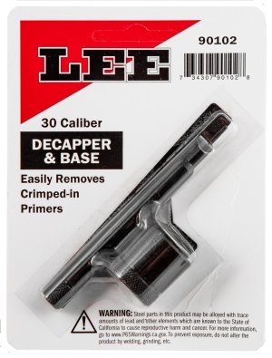 Lee Precision Decapper & Base 30 Caliber Military Crimp Remover 90102