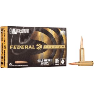 Federal Premium GM6CRDBH1 6mm Creedmoor 105 Grain Berger Hybrid 20 Rounds