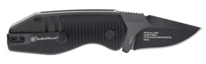 Smith & Wesson 1219165 Folding Knife Plain Push Button Blade