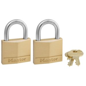 MasterLock 140T Brass Padlock 2-Pack Keyed Alike 1-9/16 Body