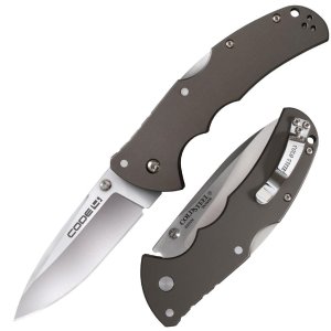 Cold Steel CS-58PS Code-4 Knife, 3.5" S35VN Blade, Gray Aluminum Handle